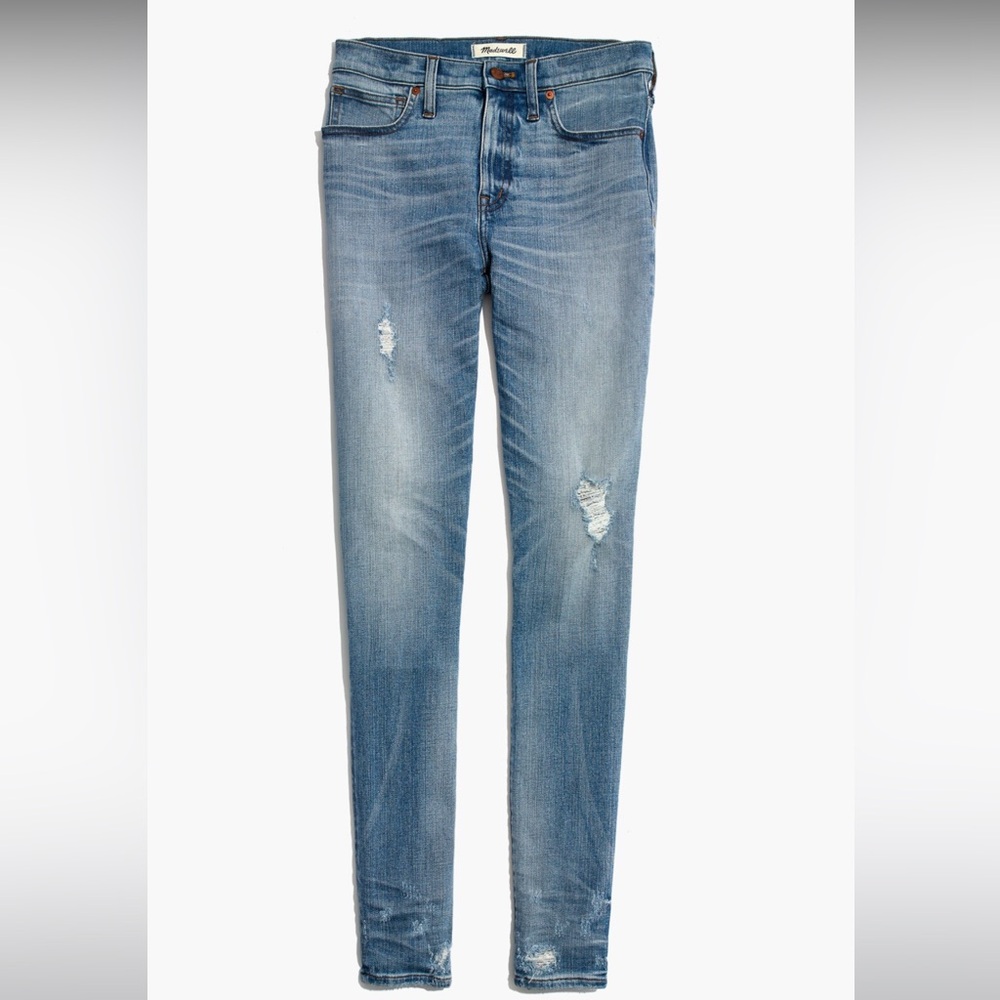 Sz 26 Madewell 9” High-Rise Skinny Jean Destructed Hem Edition